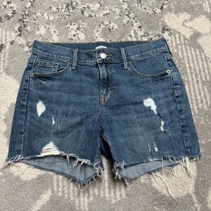 Old Navy Dark Wash Midi Length High Waist Denim Shorts